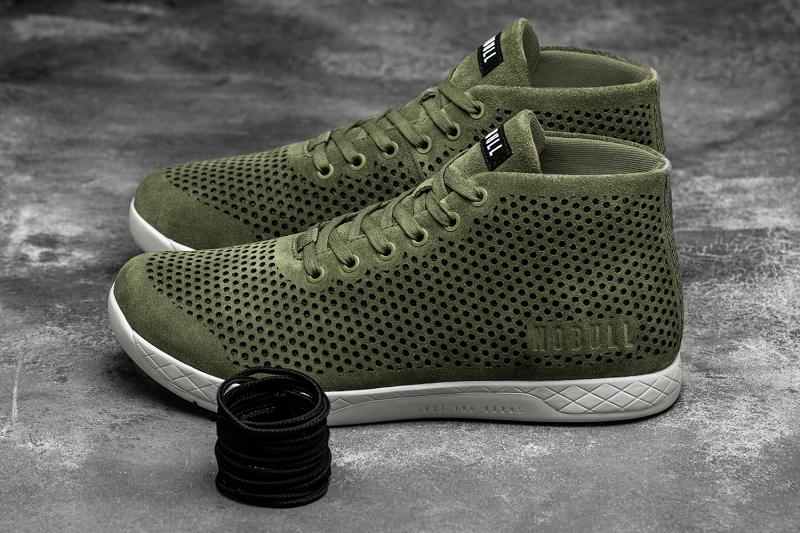 Nobull Moss Suede Mid Men's Trainers Moss | USA I1394L